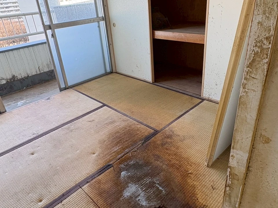 畳の上での孤独死｜腐敗臭が強いケース 施工前